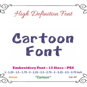 Embroidery font cartoon