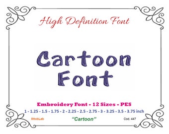 Embroidery font cartoon