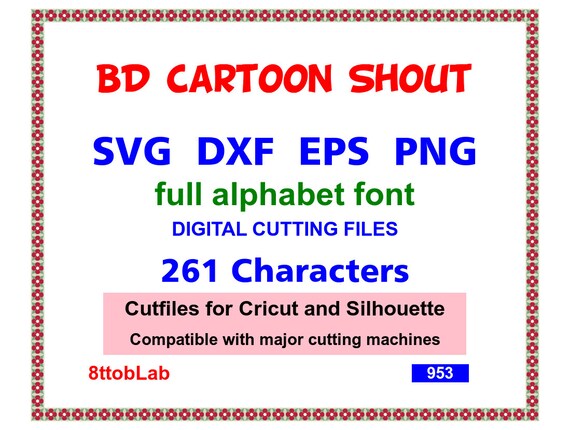 Bd Cartoon Shout Svg Fonts Alphabet Eps Png Dxf Etsy