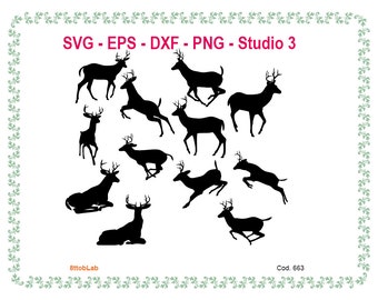 deer silhouette svg files eps dxf png studio3