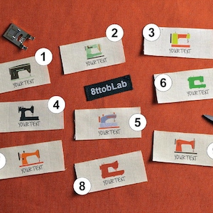 Custom clothing labels tags organic cotton sewing machine