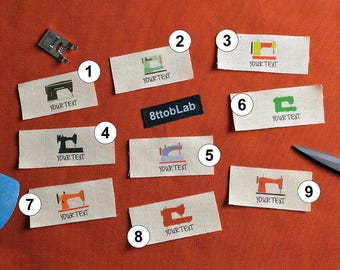 Custom clothing labels tags organic cotton sewing machine