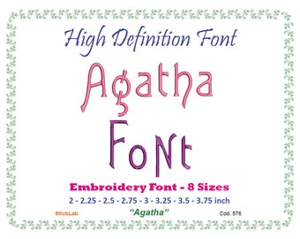 agatha embroidery font 8 size