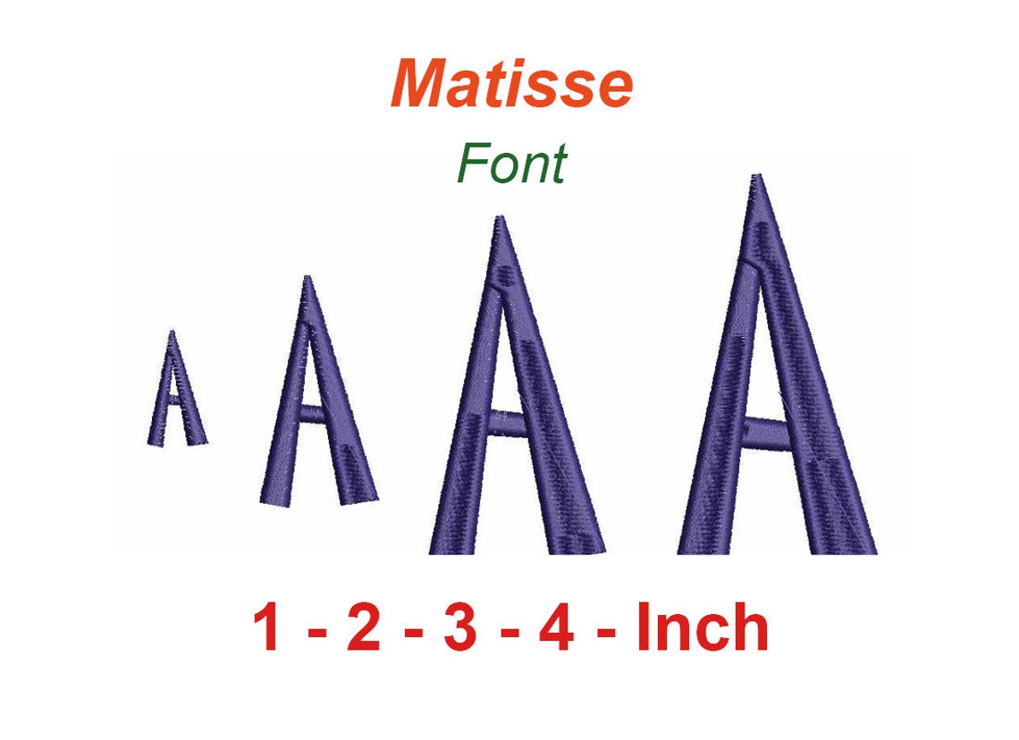 Matisse Embroidery Font 8 Size Etsy