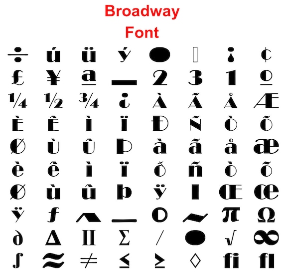 Broadway Svg Fonts Alphabet Eps Png Dxf Studio3 Etsy
