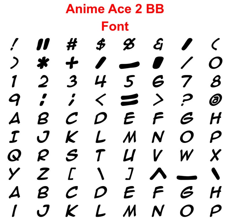 Anime Svg Font Files Eps Png Studio3 - Etsy