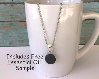 Aromatherapy Necklace - Lava Stone Diffuser Necklace, Minimalist Jewelry for Essential Oil