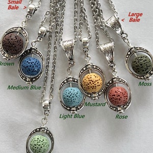 Aromatherapy Necklace - Colored Lava Stone Diffuser Necklace w/FREE Essential Oil Sample AND Free Shipping!