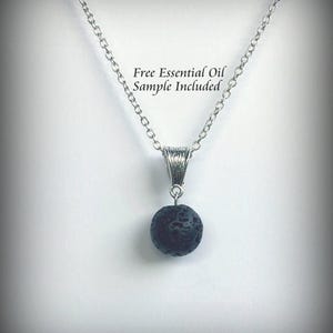Aromatherapy Necklace - Lava Stone Pendant Diffuser Necklace, Minimalist Jewelry for Essential Oil