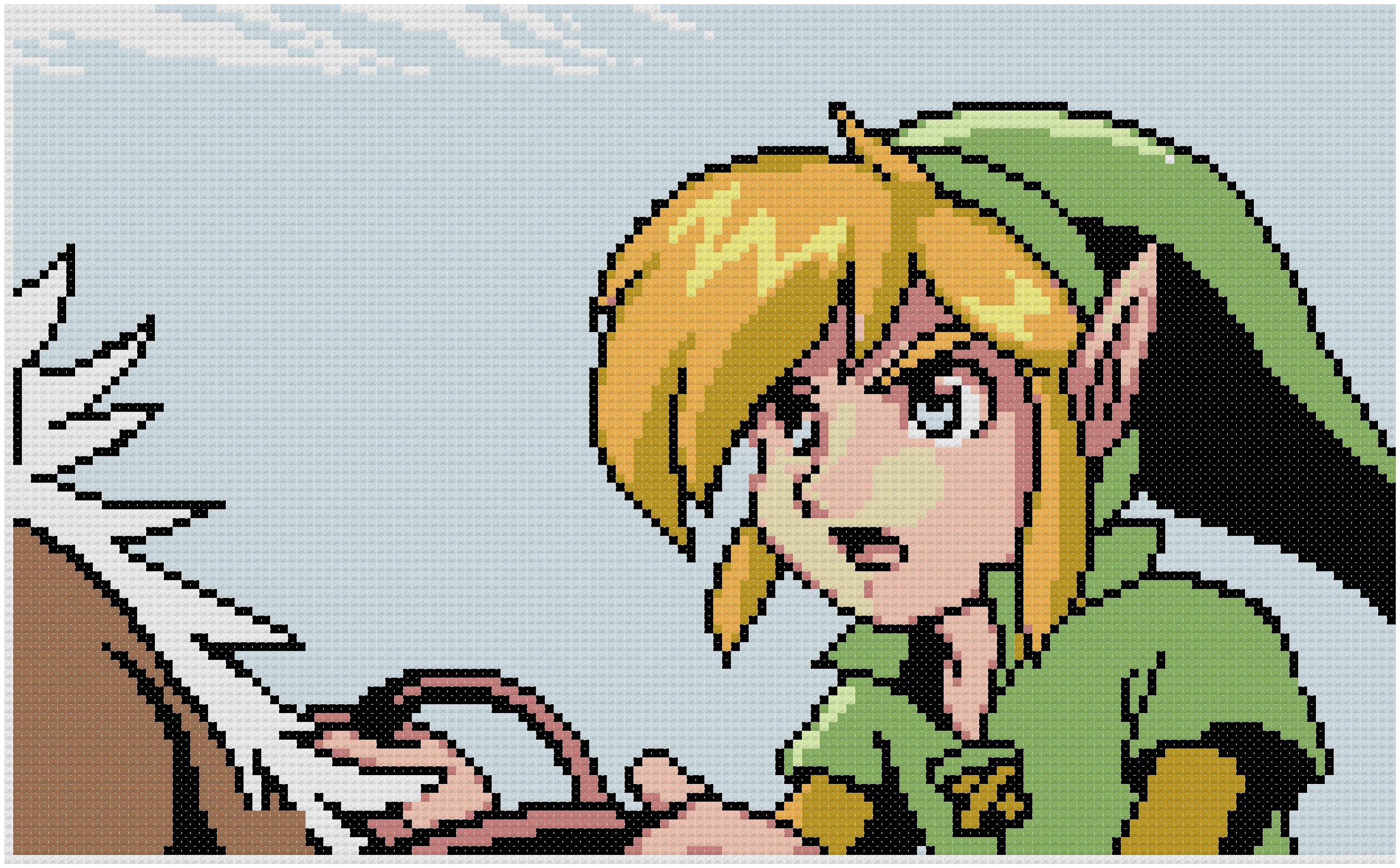 Zelda cross. Вышивка крестиком Зельда. Зельда схема вышивки. Смайлы Зельда. Zelda Cross Stitch