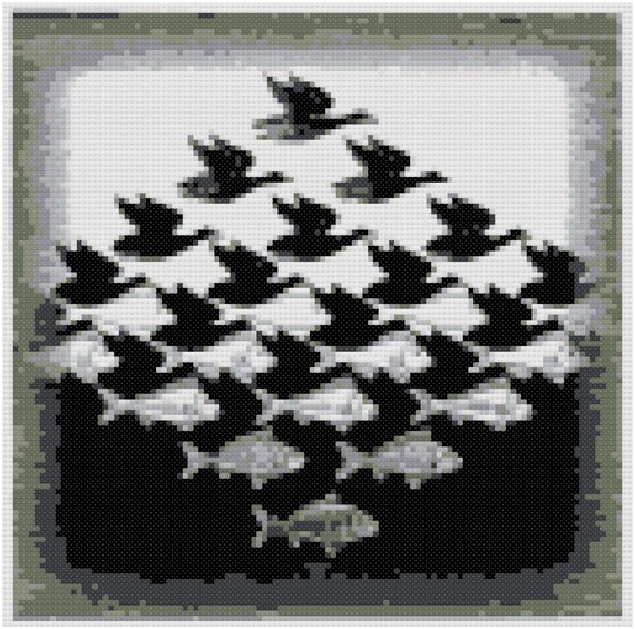 Cross Stitch Pattern: Mc Esher Sea \u0026 Sky | Etsy México