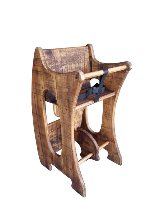Rustic Finish High Chair Desk Rocking Horse 3 In 1 Amish Image 0