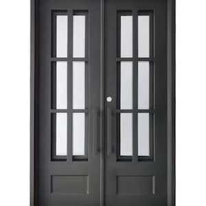 Boyd Model Iron Door: Matt Black Finish, Clear Glass