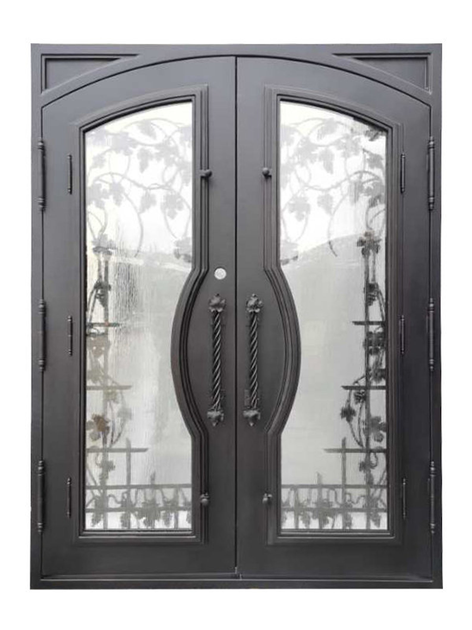 Grapevine Model Iron Door With Rain Glass Dark Bronze Finish Etsy