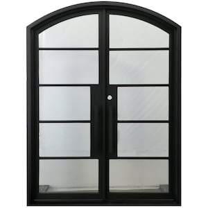 Travis Model Iron Door With  Clear Low E Glass Available Sizes 60" x 96" , 62" x 82", 72" x 96" , 72" x 81"  And 72" x 108"
