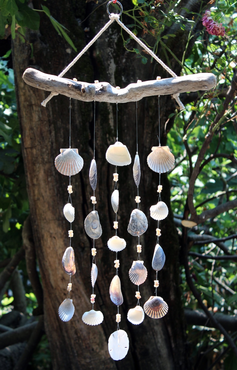 Driftwood Seashell Wind Chimes Handmade OneofaKind Wind Etsy