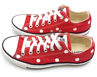 white converse with red heart