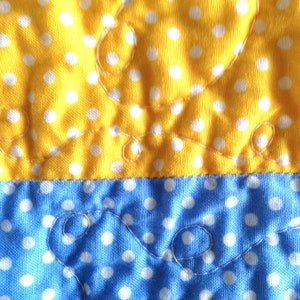 Handmade Quilt, Blue & Yellow Quilt, 43 x 54, Amy Butler Fabric, Modern Quilt, Lap Quilt, Throw Quilt, Child Quilt, Baby Quilt, Crib Quilt image 5