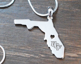 UCF Logo Florida Anhänger - UCF graviert Logo Halskette - wählen Sie Kettenlänge