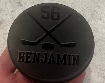 Custom Ice Hockey Puck Engraved with Image or Team, Great for Hockey Team Gifts, Coach Gifts, Birthday, Milestone Achievements