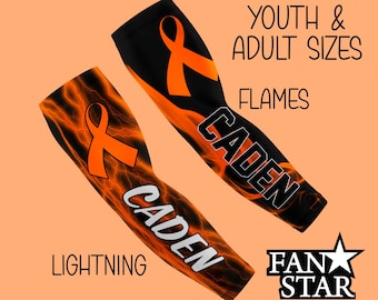 Custom MS ARM Sleeve With Orange Ribbon Sleeves, MS Awareness - Main Image