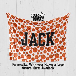 Personalized Basketball Blanket, Plush Custom Basketball Blanket, Perfect Basketball Gift, Customize the text and more!