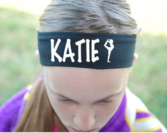 CUSTOM Personalized GYMNAST Scorpion Pose Cotton/Lycra Headband - Non Sparkle Lettering