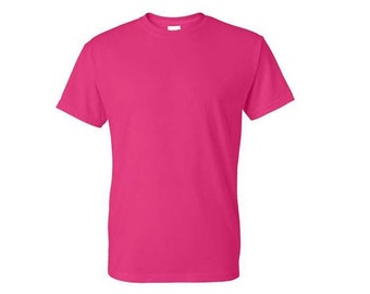 GILDAN Dry Fit Hot Pink (Heliconia) Shirts BLANK, Bulk T-Shirts, Dry Blend 50 50 Shirts Perfect for Crafters - ADULT Size