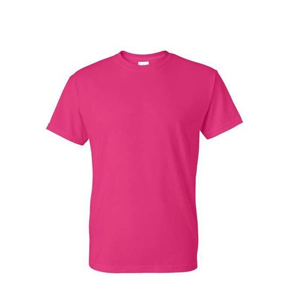 GILDAN Dry Fit Hot Pink (Heliconia) Shirts BLANK, Bulk T-Shirts, Dry Blend 50 50 Shirts Perfect for Crafters - ADULT Size