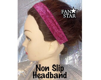 Non Slip Sparkle Headband, Sports Headband with Velvet Backing, Amazing Non Slip Headband, Sparkle Headband with Lots of Colors Available