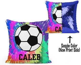 soccer sequin pillow