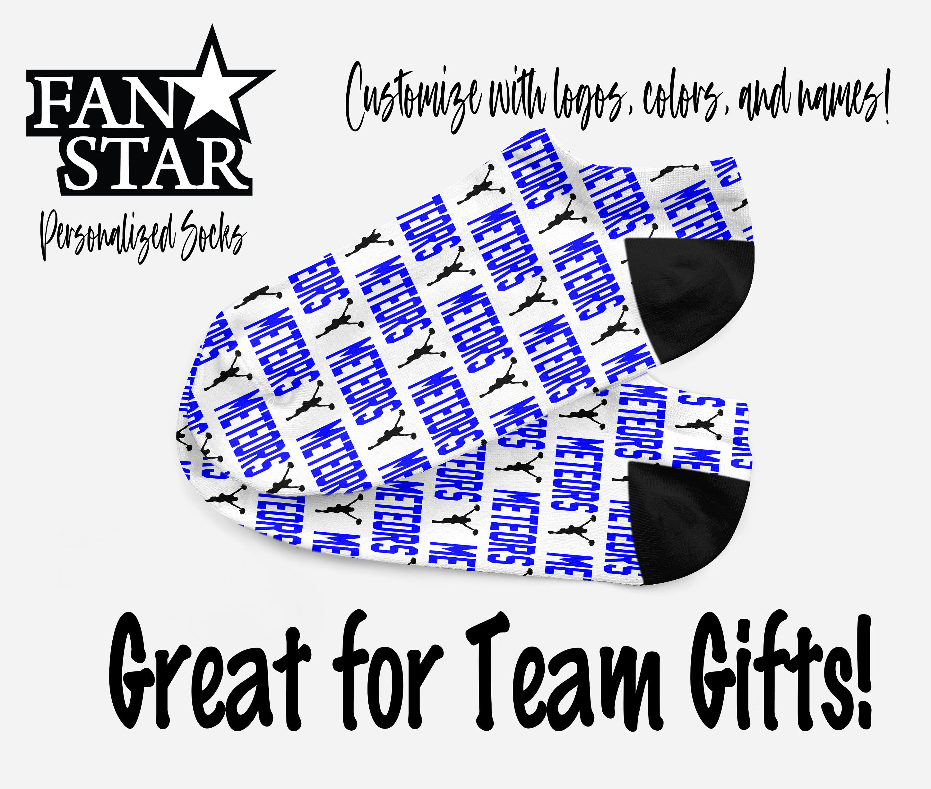 Personalized Cheer Ankle Socks, Custom Cheer Ankle Socks, Great Team Gift, Fun Cheer Socks!