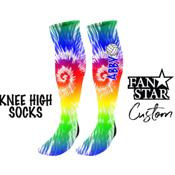 Volleyball Tie Dye Socks Etsy