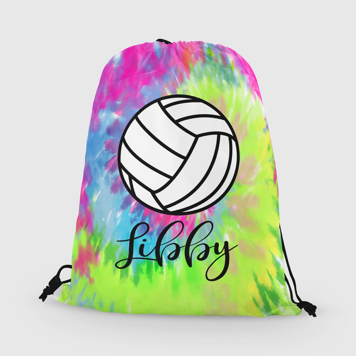 Personalized Volleyball Drawstring Bag Custom Volleyball Etsy