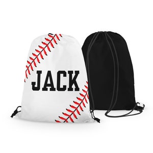 Personalized Baseball Laces Drawstring Bag Custom Baseball Drawstring Bag Choose Your Colors image 1