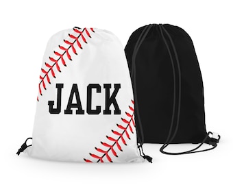 Personalized Baseball Laces Drawstring Bag - Custom Baseball Drawstring Bag - Choose Your Colors!!