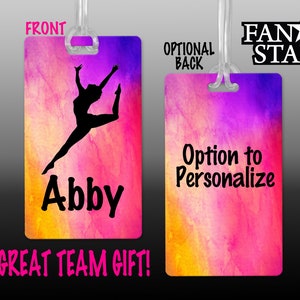 Personalized Ballet Dancer Bag Shoes Luggage Tag - Dance Team Bag Tag - Great Team Gift or Party Favors!  Single or Bulk Orders!