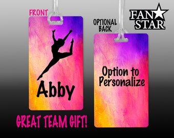 Personalized Ballet Dancer Bag Shoes Luggage Tag - Dance Team Bag Tag - Great Team Gift or Party Favors!  Single or Bulk Orders!