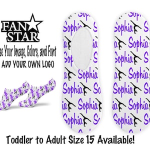 Personalized Gymnastics No Show Ankle Socks, Custom Gymnast Socks, Gymnastics States Gift, Poly Cotton Blend Anklets, Fits Kids and Adults