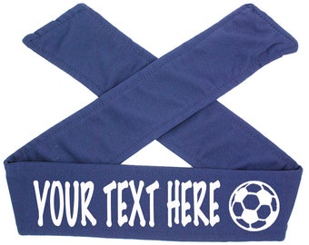 Custom TIE Headband SOCCER - No SPARKLE Letters - Choose Your Color!