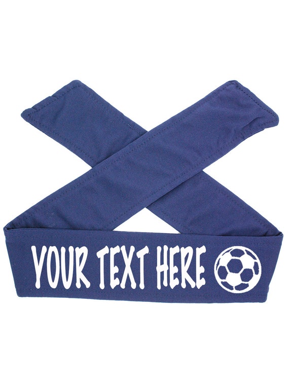 Funny Girl Designs Soccer Headband Moisture Wicking Tie Back Personalized With Embroidered Heart And Custom Name