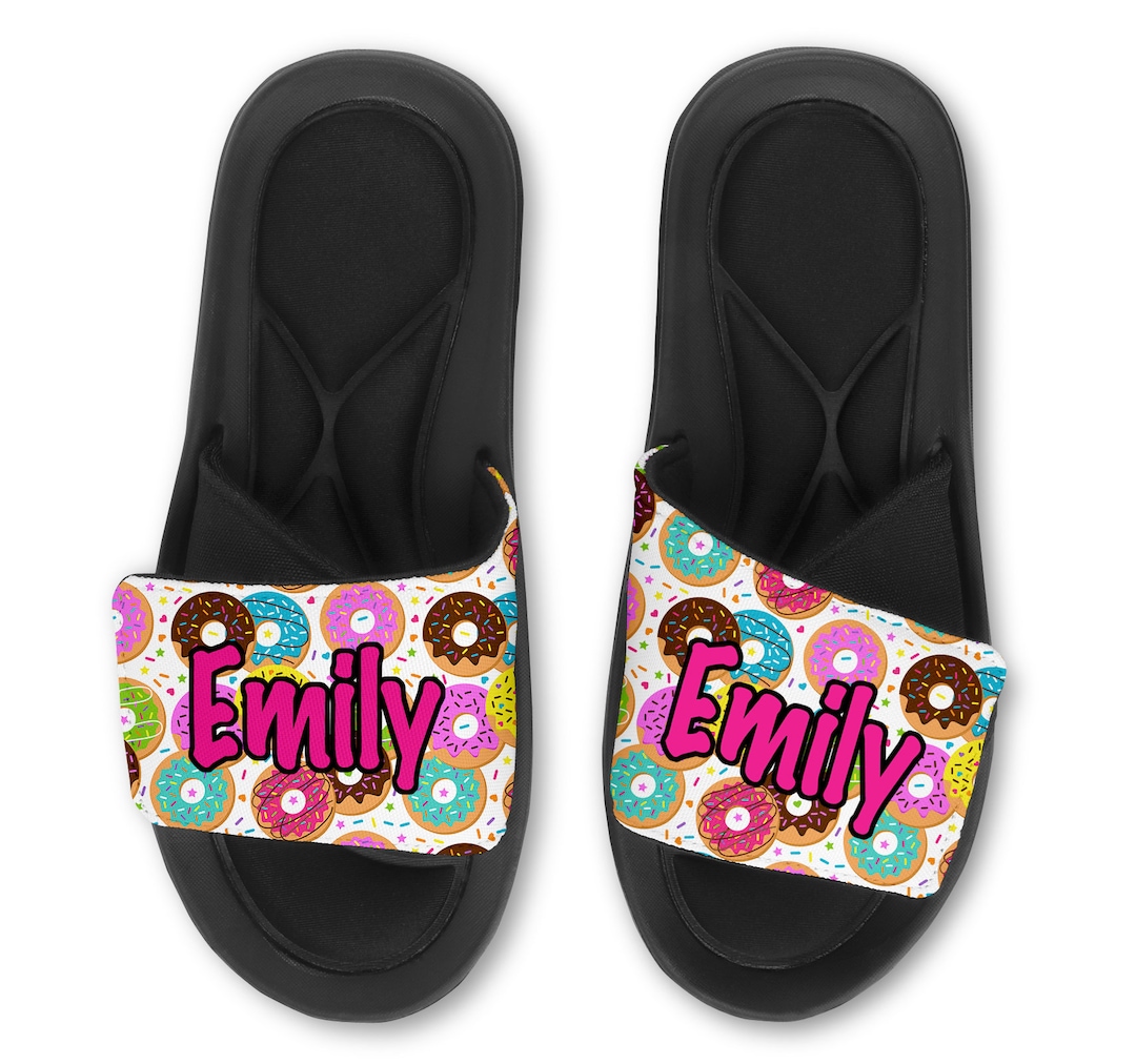Personalized Custom DONUT DOUGHNUT Sandals Slides Flip Flops