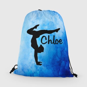 Personalized Gymnast Drawstring Bag, Custom Gymnastics Drawstring Bag Stag Position, Great gymnast gift and team gifts image 8