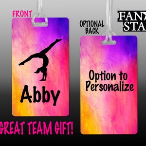 Personalized Gymnast Bag Tag for Luggage - Custom Gymnastics Bag Tag - Great Team Gift or Party Favors!  Single or Bulk Orders!