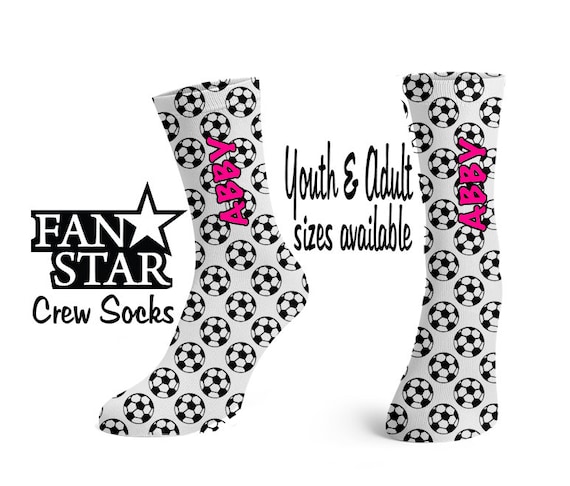 Fußball Kinder Geschenk, Sparkle Fußbälle Socken, Team Crew Plain Personalisierte Socken, Größe, perfektes Namen benutzerdefinierte mit oder oder Erwachsene