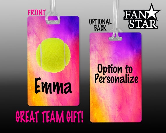 Personalized Tennis Bag Tag for Luggage - Custom Tennis Ball  display picture 1