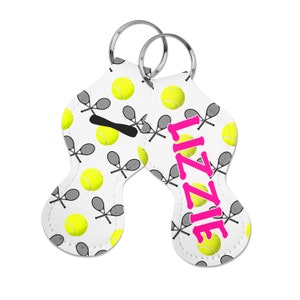 Personalized Tennis Chapstick Holder, Custom Tennis Racquet Print Chapstick Holder, Great Team Gift, Single or Bulk Orders!