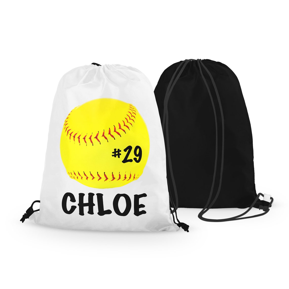 Personalized Softball Drawstring Bag Custom Fastpitch Etsy