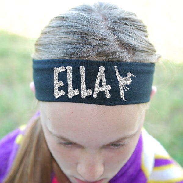 CUSTOM Personalized KARATE Martial Arts Cotton/Lycra Headband - Sparkle Lettering