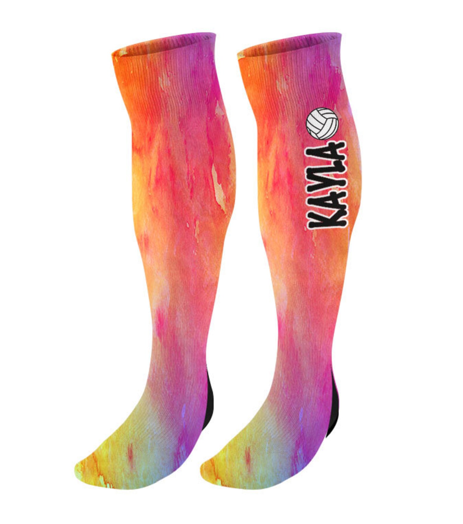 Personalized Volleyball Knee High Socks Custom Volleyball Etsy